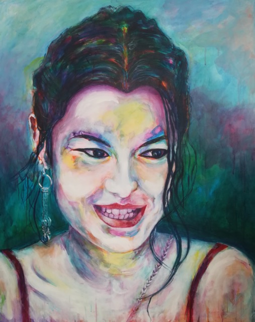 lina -junge dame 100 x 80